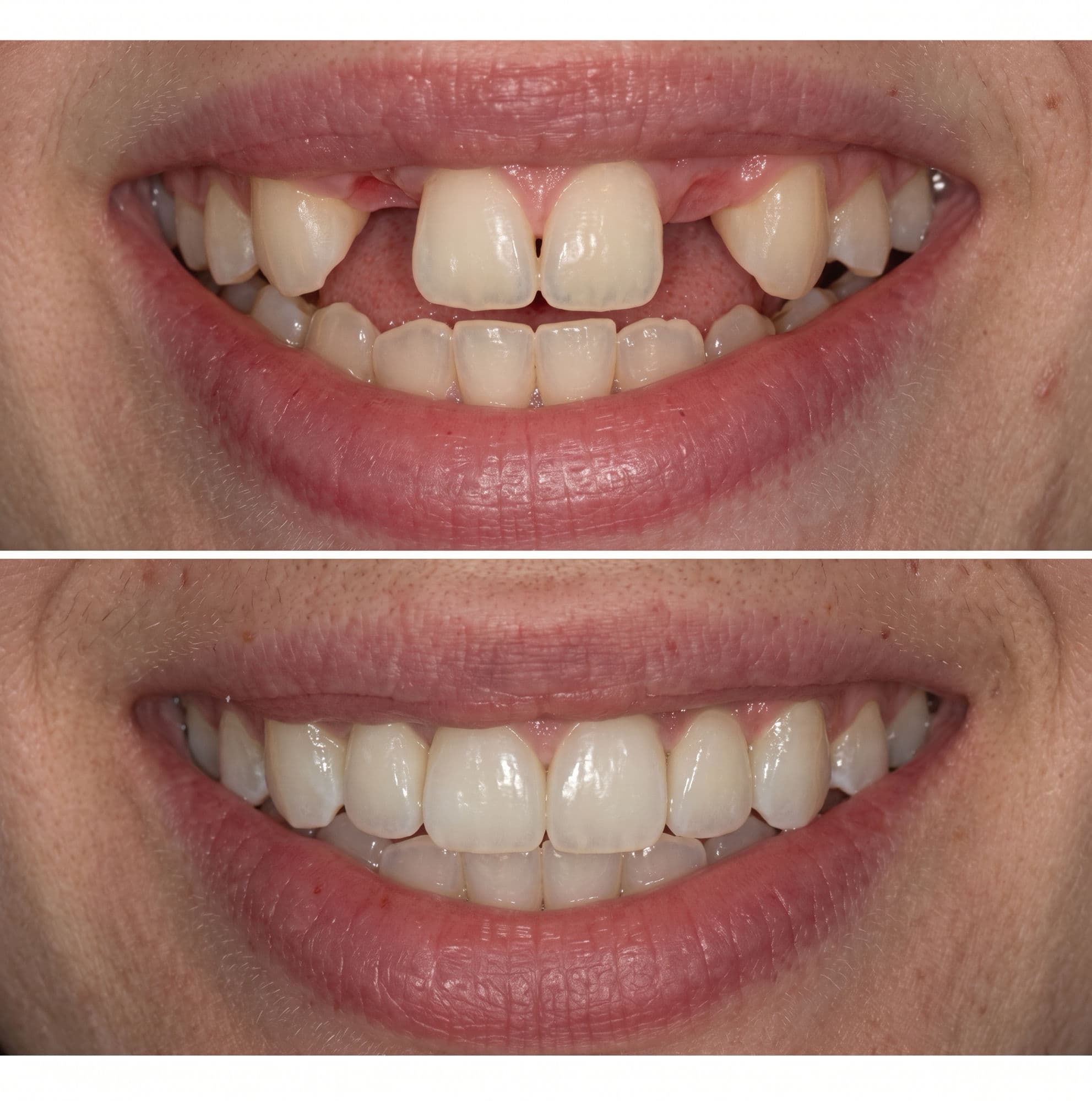 Before and after: one gap, gone for good — dental implant treatment at Willow Family Dentistry