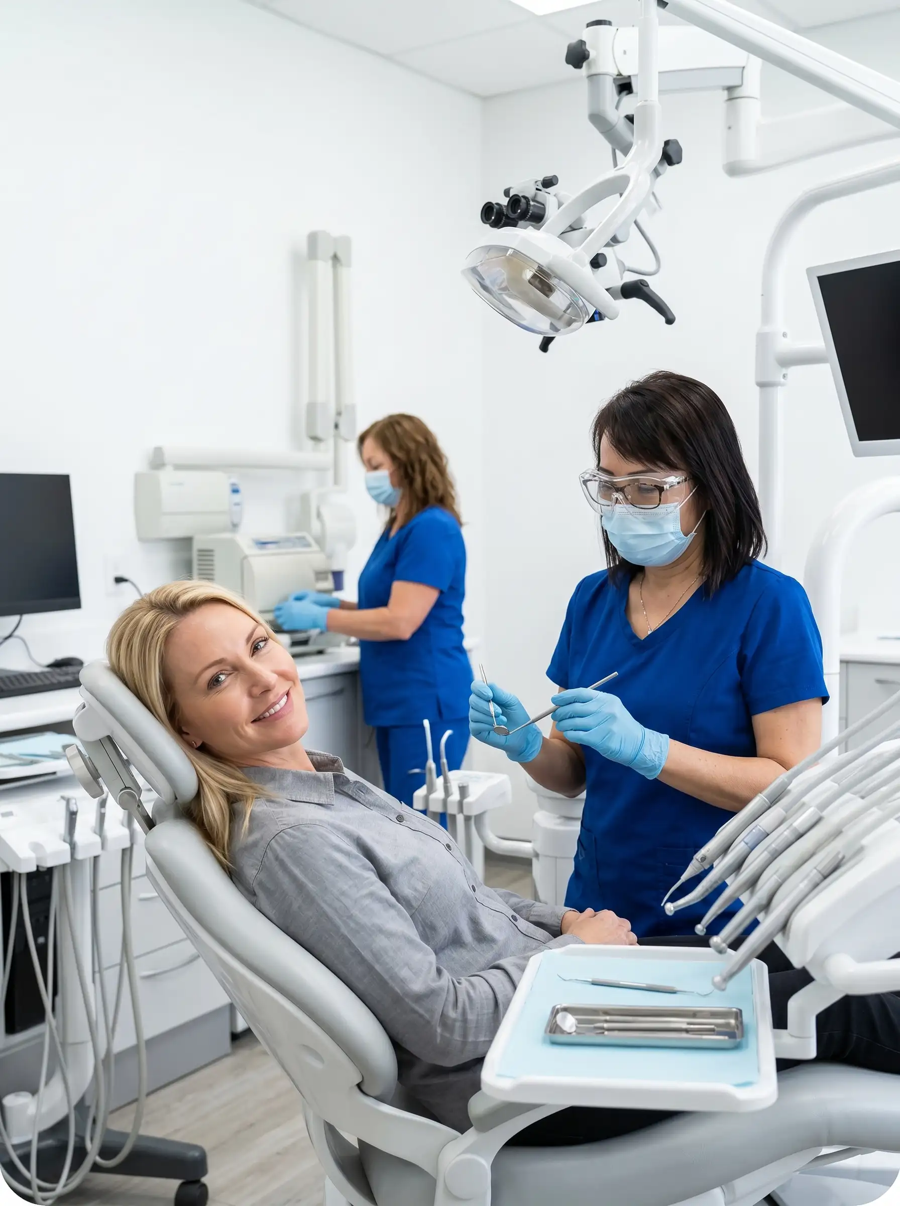 Dr. Jeong gently caring for a relaxed patient at Willow Family Dentistry