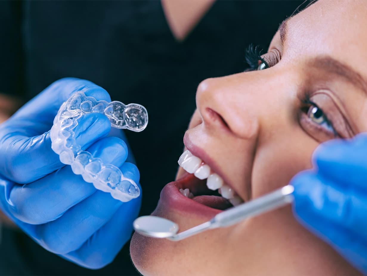 Dr. Jeong consulting with a patient about clear aligners at Willow Family Dentistry