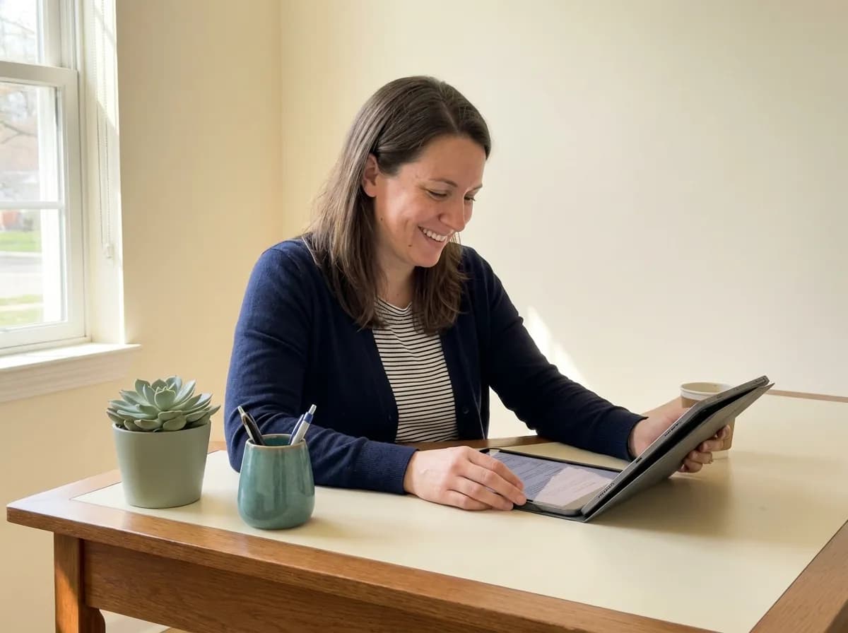 Patient reviewing treatment financing options