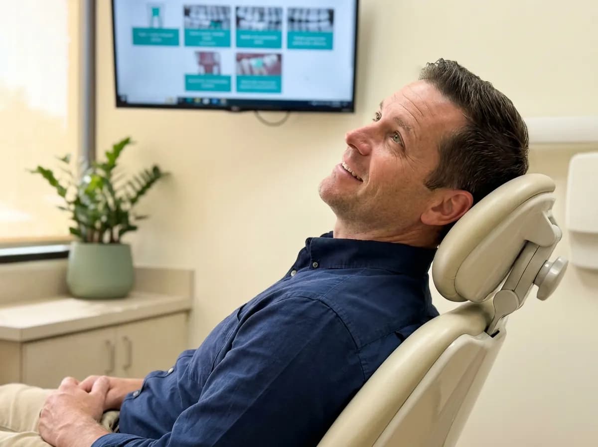 Patient feeling comfortable and informed during dental visit